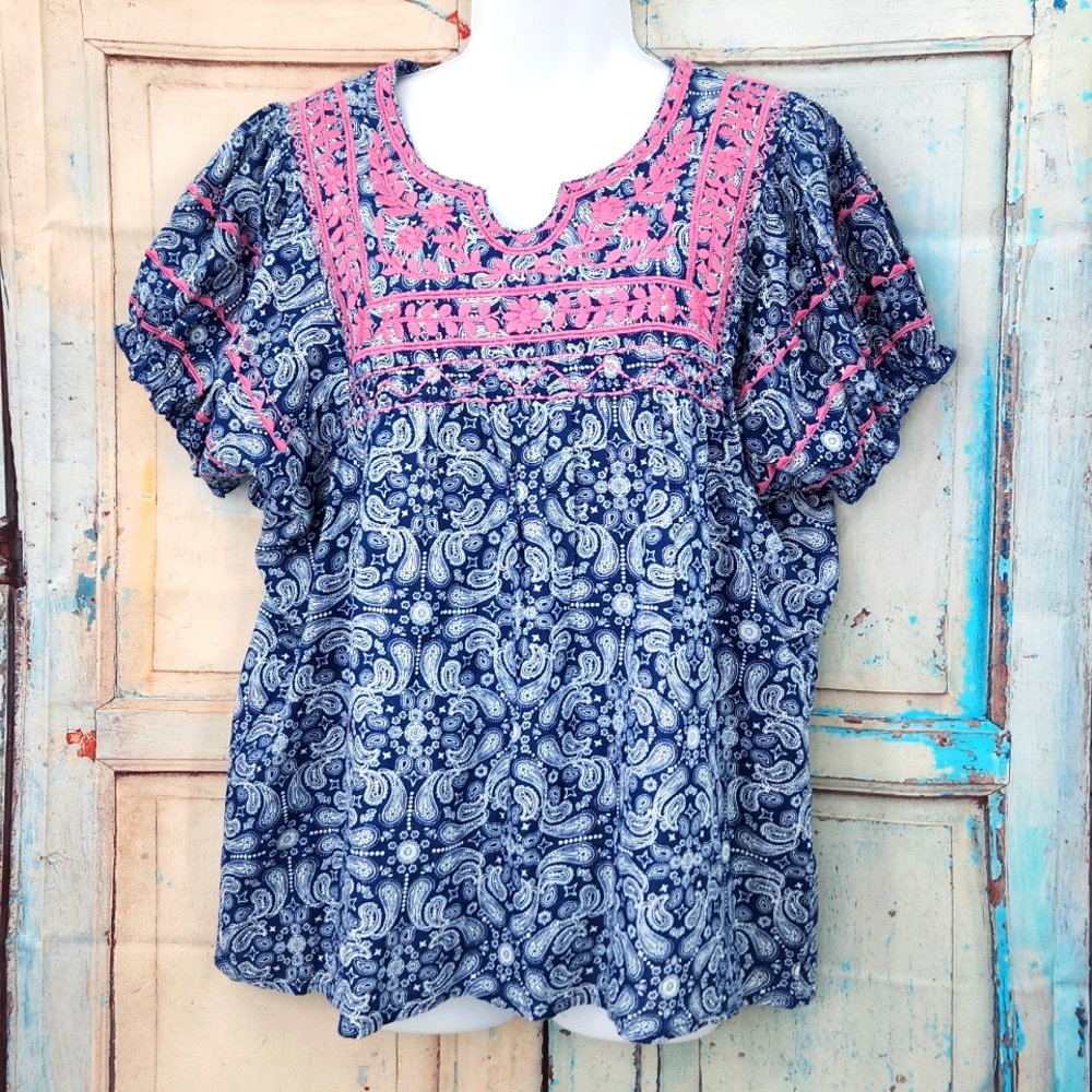 Sister Mary Patsy Paisley Embroidered Blouse